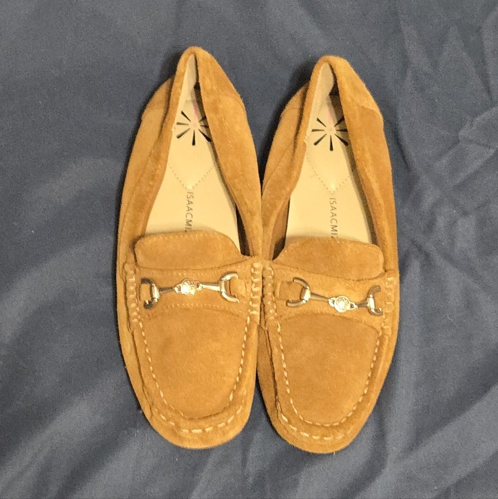 Isaac Mizrahi Tan Brown Suede Moccasin - Slip On Driving Shoes - Women's Size 6M - Picture 2 of 7